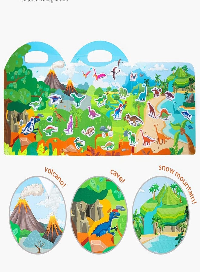 Slipps Portable Jelly Sticker Quiet Book for Kids, Reusable Sticker Book for Toddlers, Preschool Learning Activities, Animal Travel Toys (Dinosaurs) - Image 4